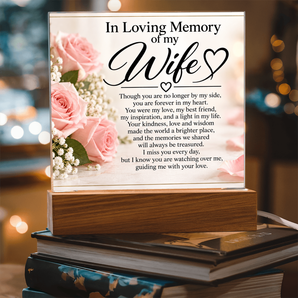 Wife Memorial Acrylic Plaque – In Loving Memory Tribute