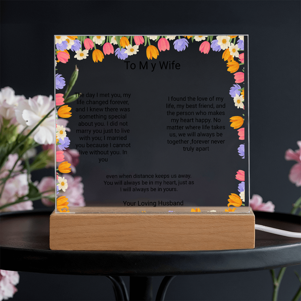 Wife's Gift – Personalised Acrylic Plaque | Romantic Birthday & Anniversary Keepsake