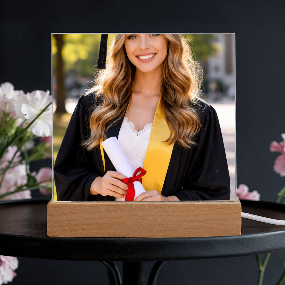 Personalized Graduation LED Acrylic Plaque – Photo Gift for Daughter or Son