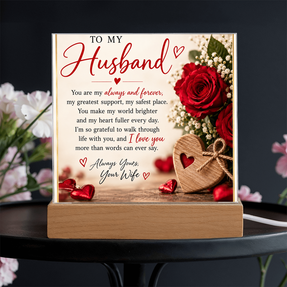 Personalised Acrylic Plaque for Husband – Romantic Gift from Wife