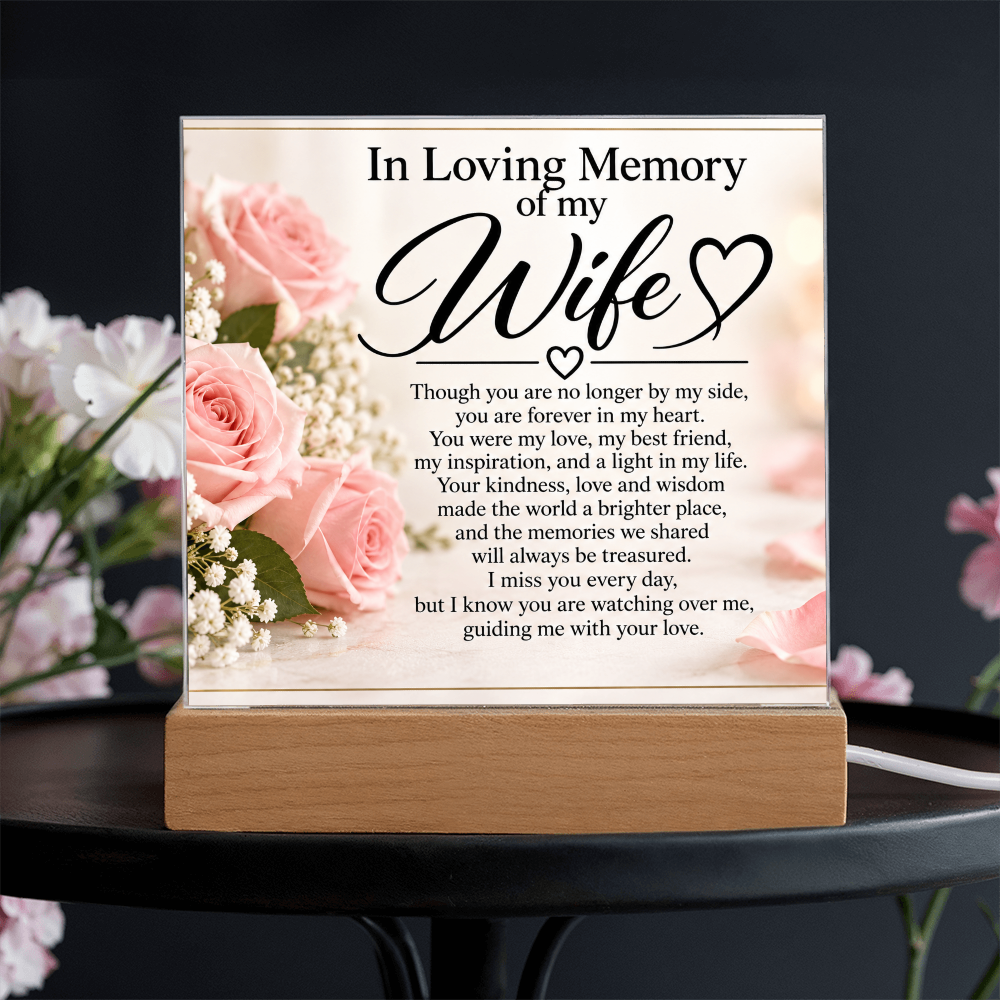 Wife Memorial Acrylic Plaque – In Loving Memory Tribute