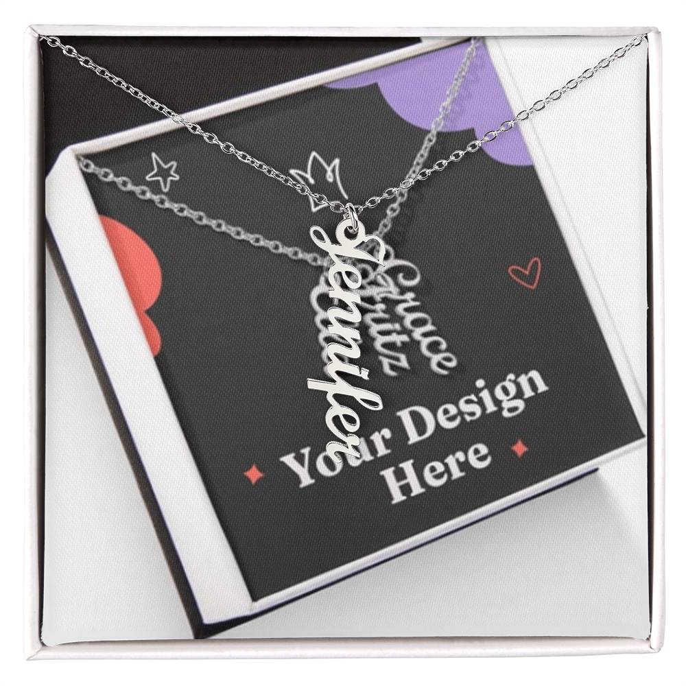 Elegant Multi Vertical Name Necklace – Personalized Family Jewelry