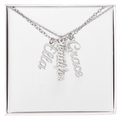 Elegant Multi Vertical Name Necklace – Personalized Family Jewelry