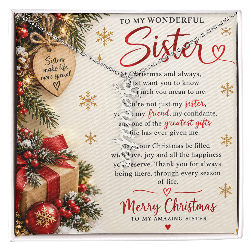 Sister Gift Multi Vertical Name Necklace – Personalised Jewellery