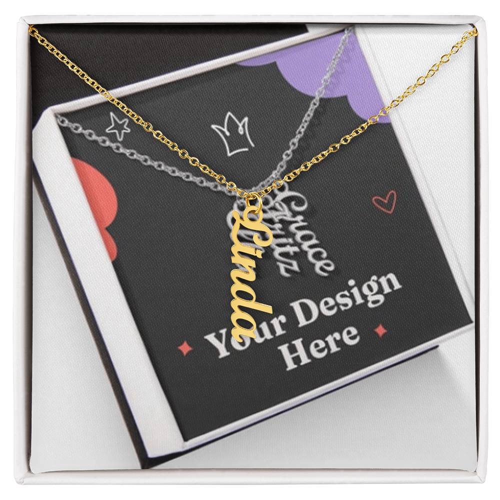 Elegant Multi Vertical Name Necklace – Personalized Family Jewelry