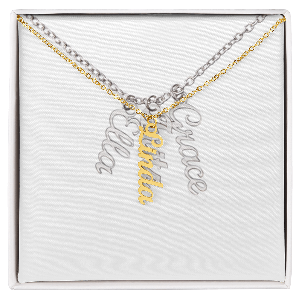 Elegant Multi Vertical Name Necklace – Personalized Family Jewelry