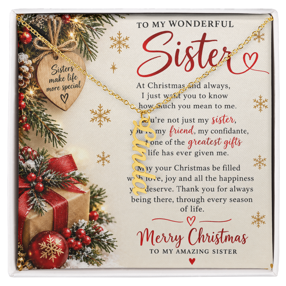 Sister Gift Multi Vertical Name Necklace – Personalised Jewellery