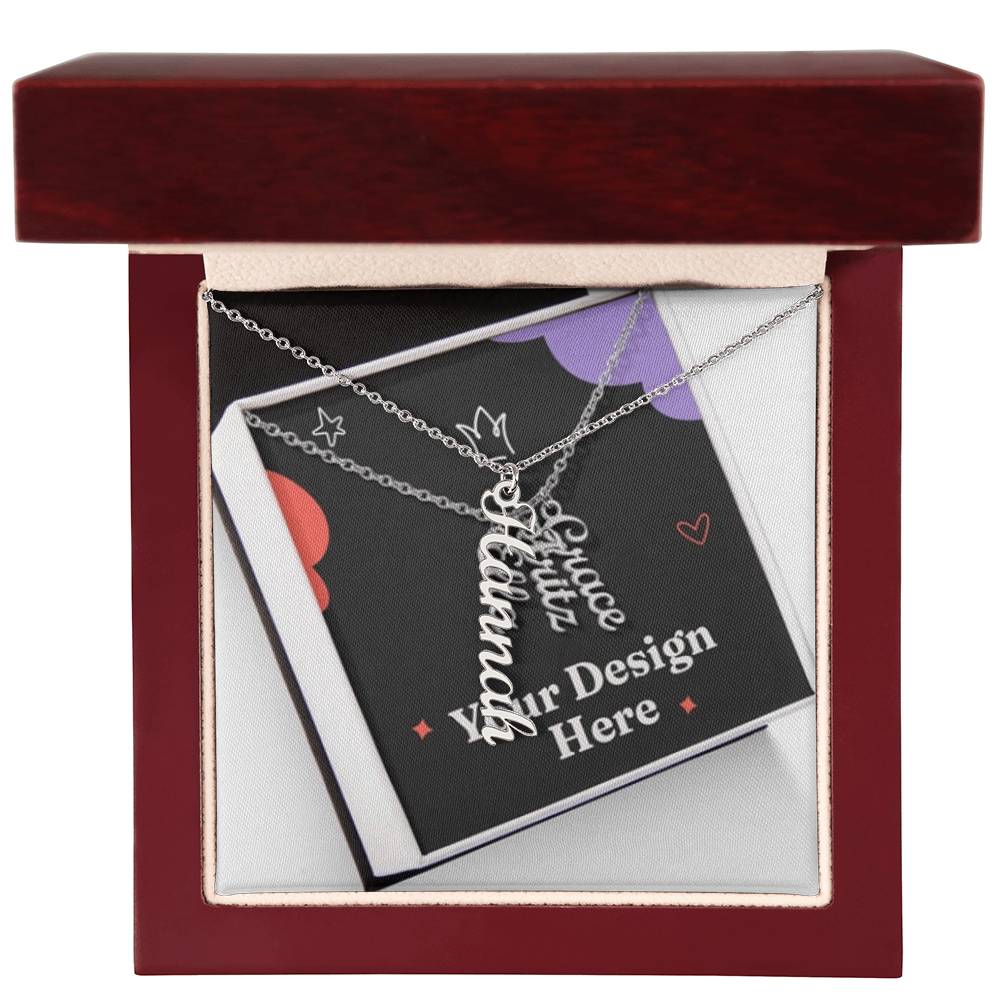Elegant Multi Vertical Name Necklace – Personalized Family Jewelry