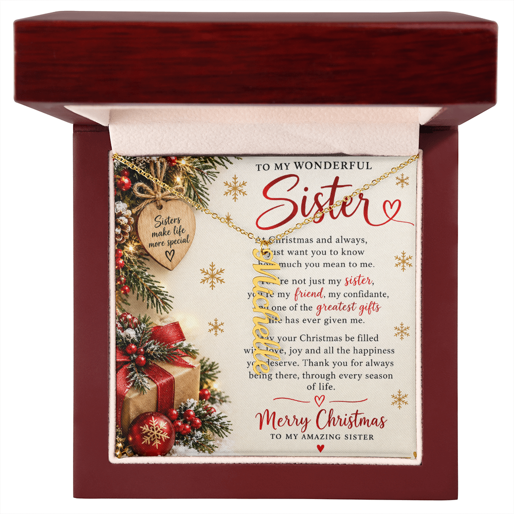 Sister Gift Multi Vertical Name Necklace – Personalised Jewellery