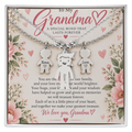 Personalised Grandma Necklace with Up to 3 Engraved Grandchild Charms – Gift for Grandma