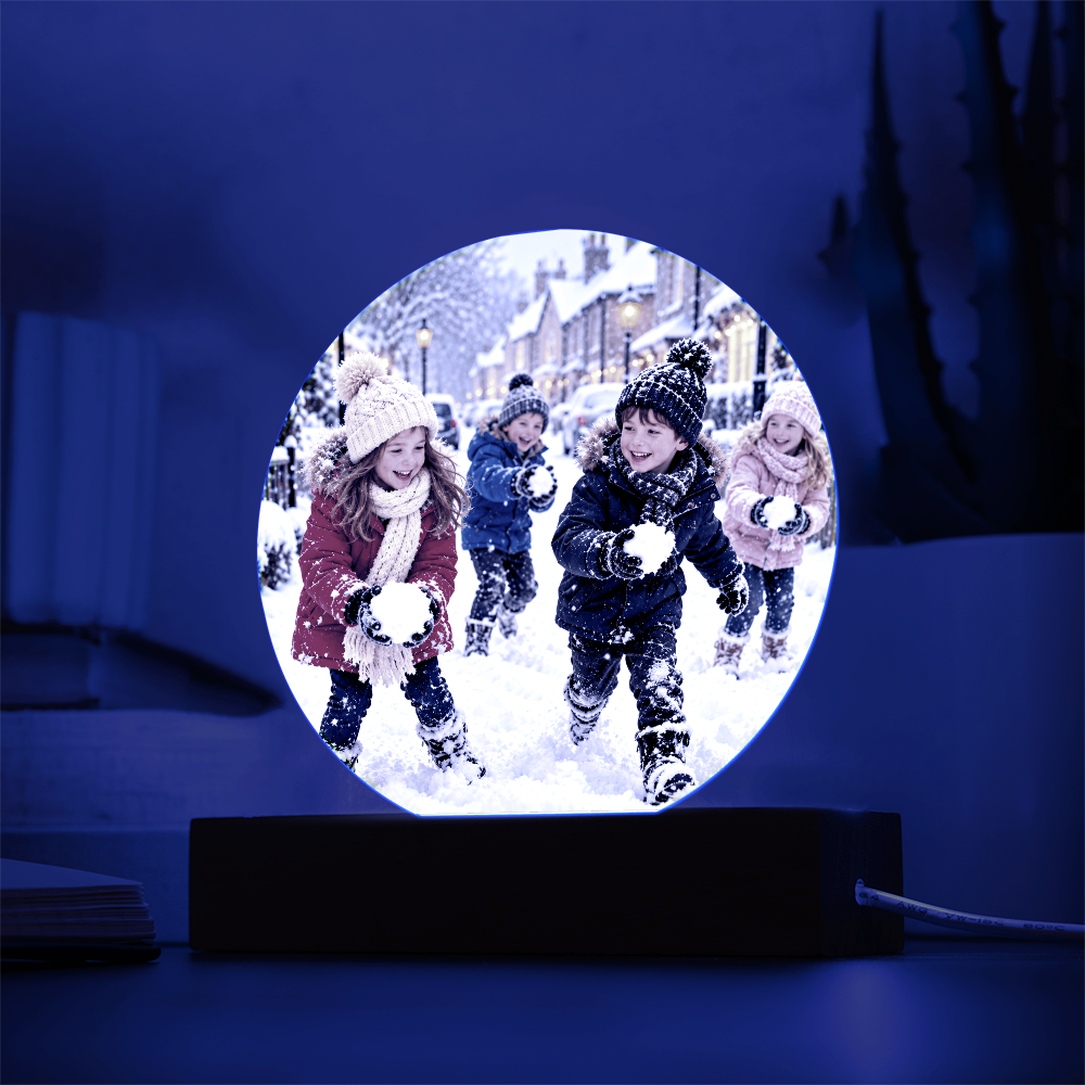 Personalised Round Acrylic Plaque – Custom Photo Keepsake Gift