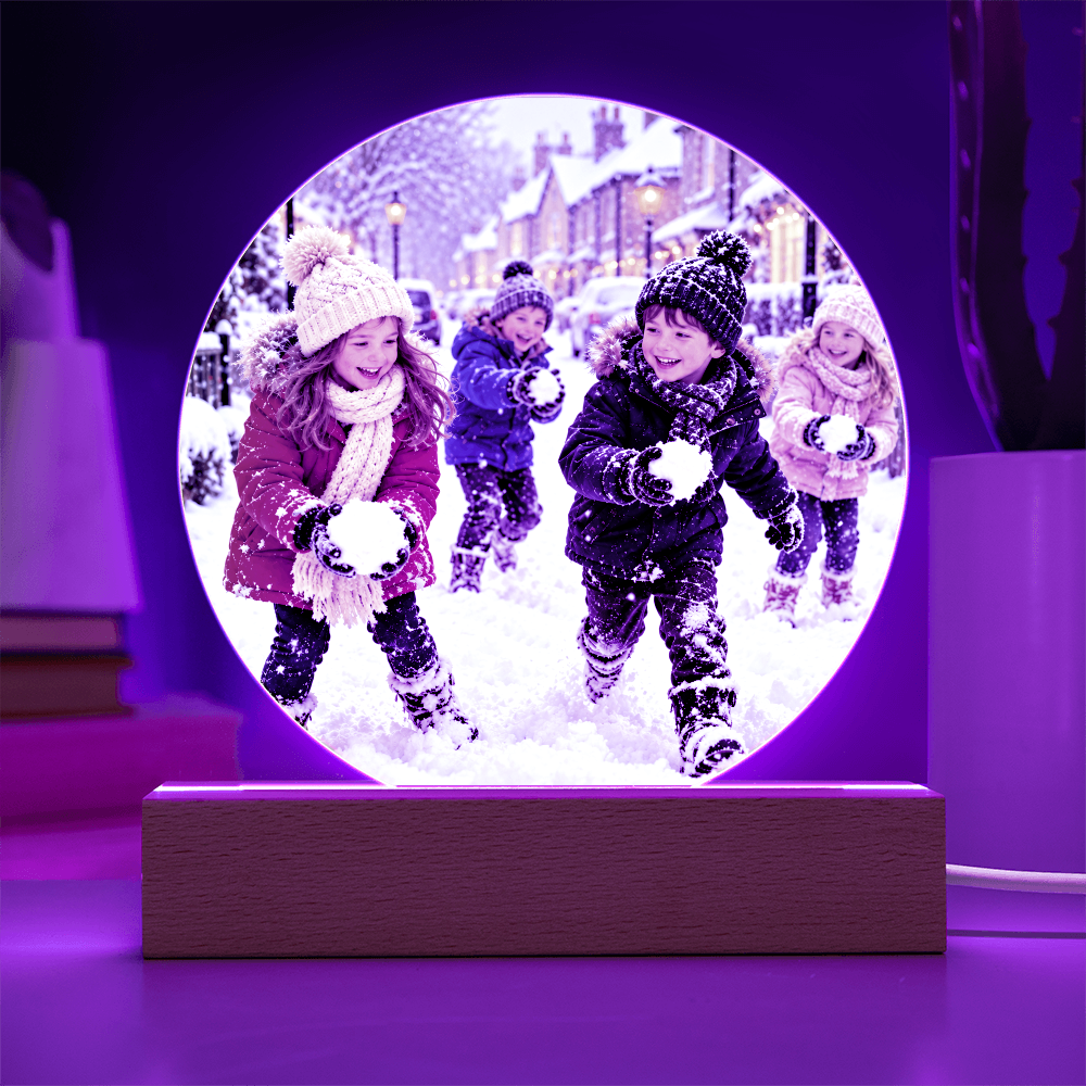 Personalised Round Acrylic Plaque – Custom Photo Keepsake Gift