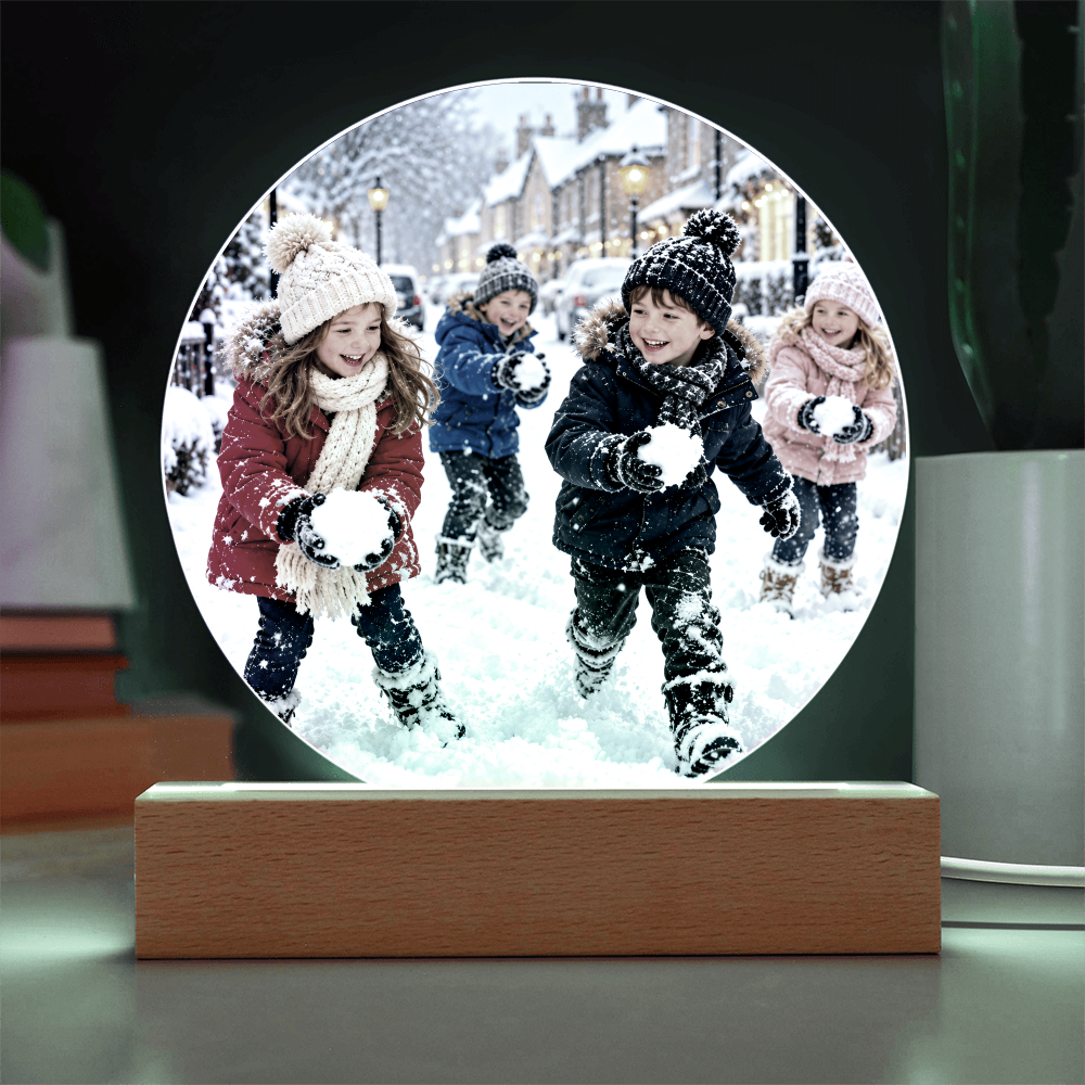 Personalised Round Acrylic Plaque – Custom Photo Keepsake Gift