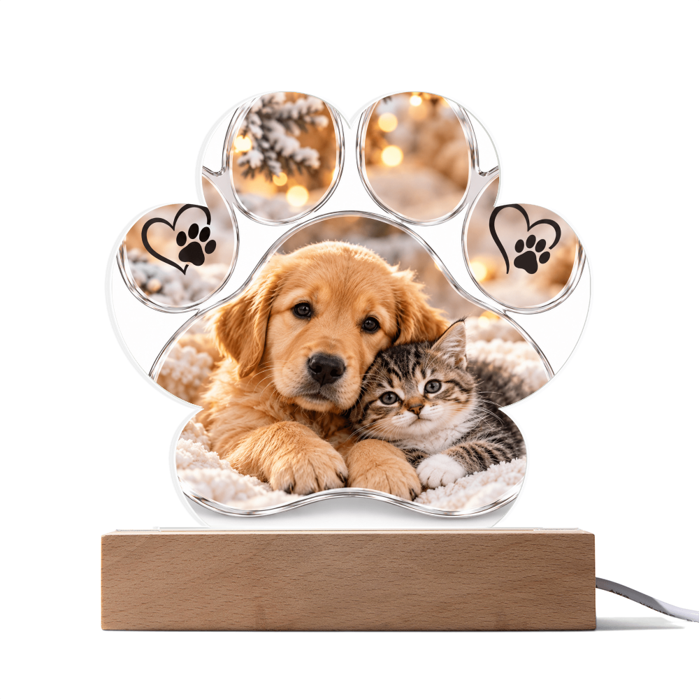 Personalised Acrylic Paw Plaque – Dog and Cat Lover Gift