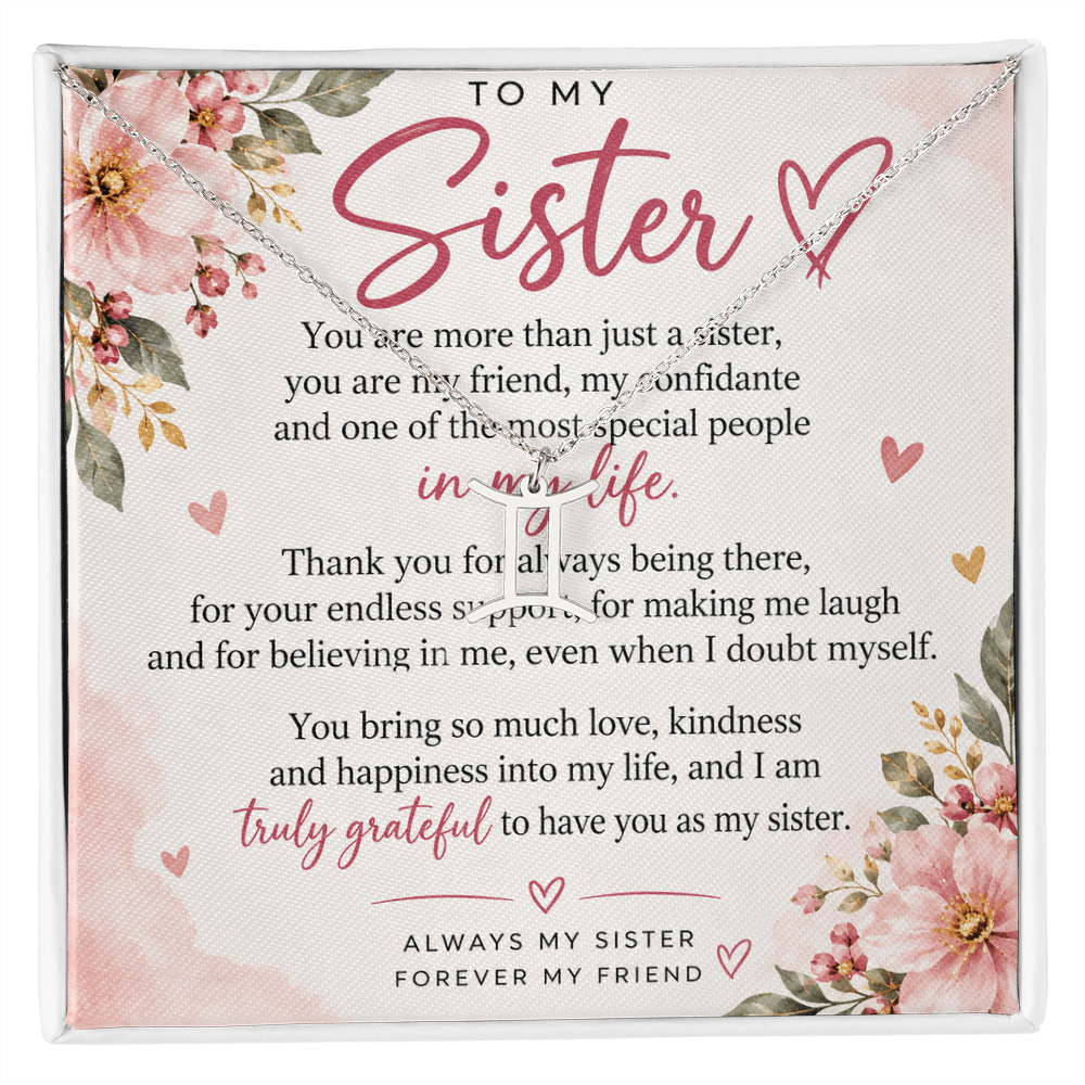 Zodiac Symbol Necklace for Sister – Personalised Astrology Gift