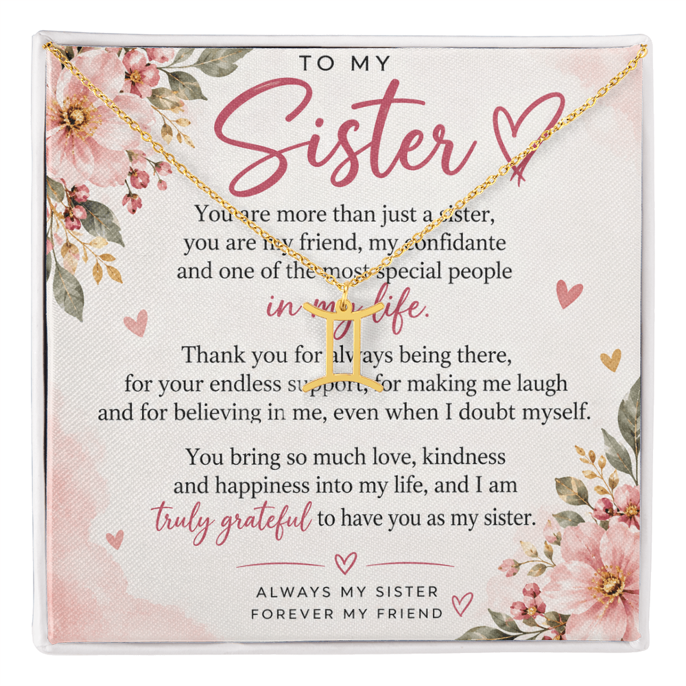 Zodiac Symbol Necklace for Sister – Personalised Astrology Gift
