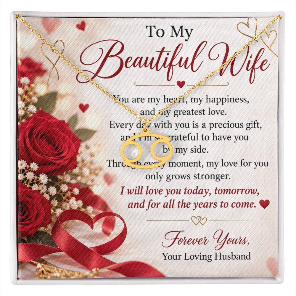 Wife Gift Zodiac Symbol Necklace – Personalised Star Sign Jewellery for Her