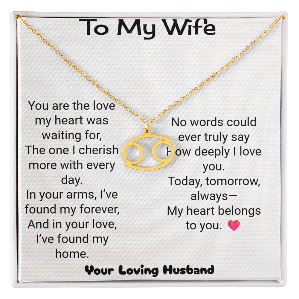 Wife Zodiac Symbol Necklace | Personalised Zodiac Gift