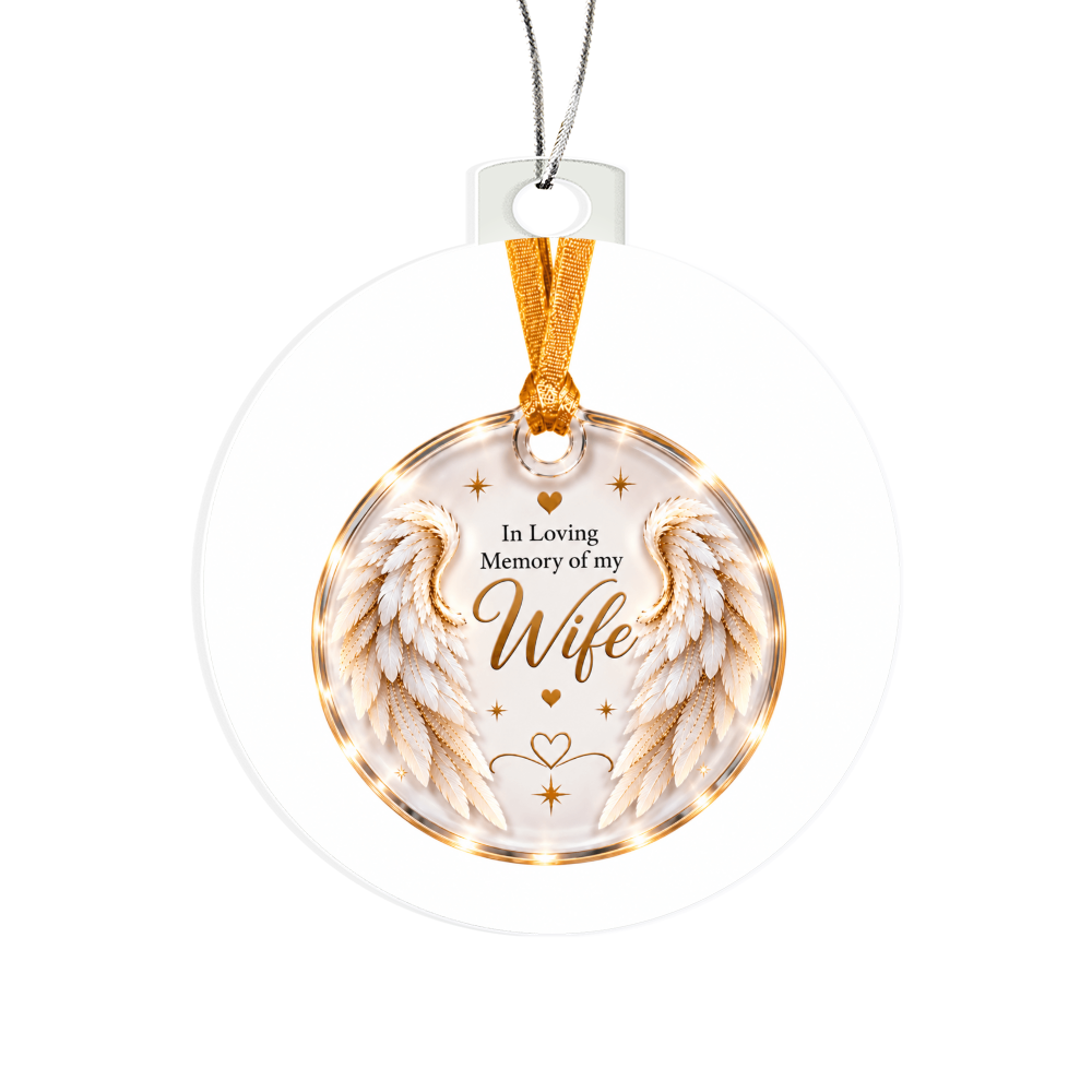 Wife Angel Wings Memorial Acrylic Christmas Tree Ornament