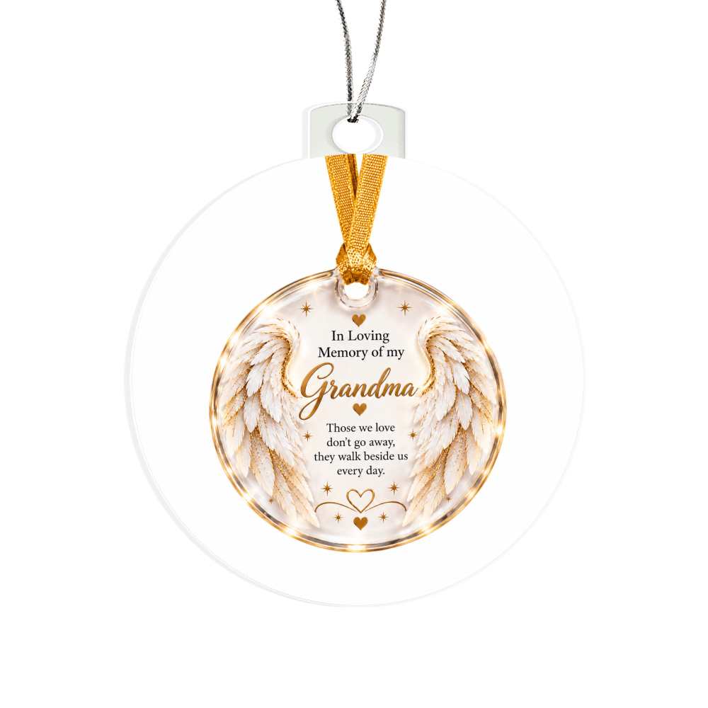 Grandma Angel Wings Memorial Acrylic Christmas Tree Ornament