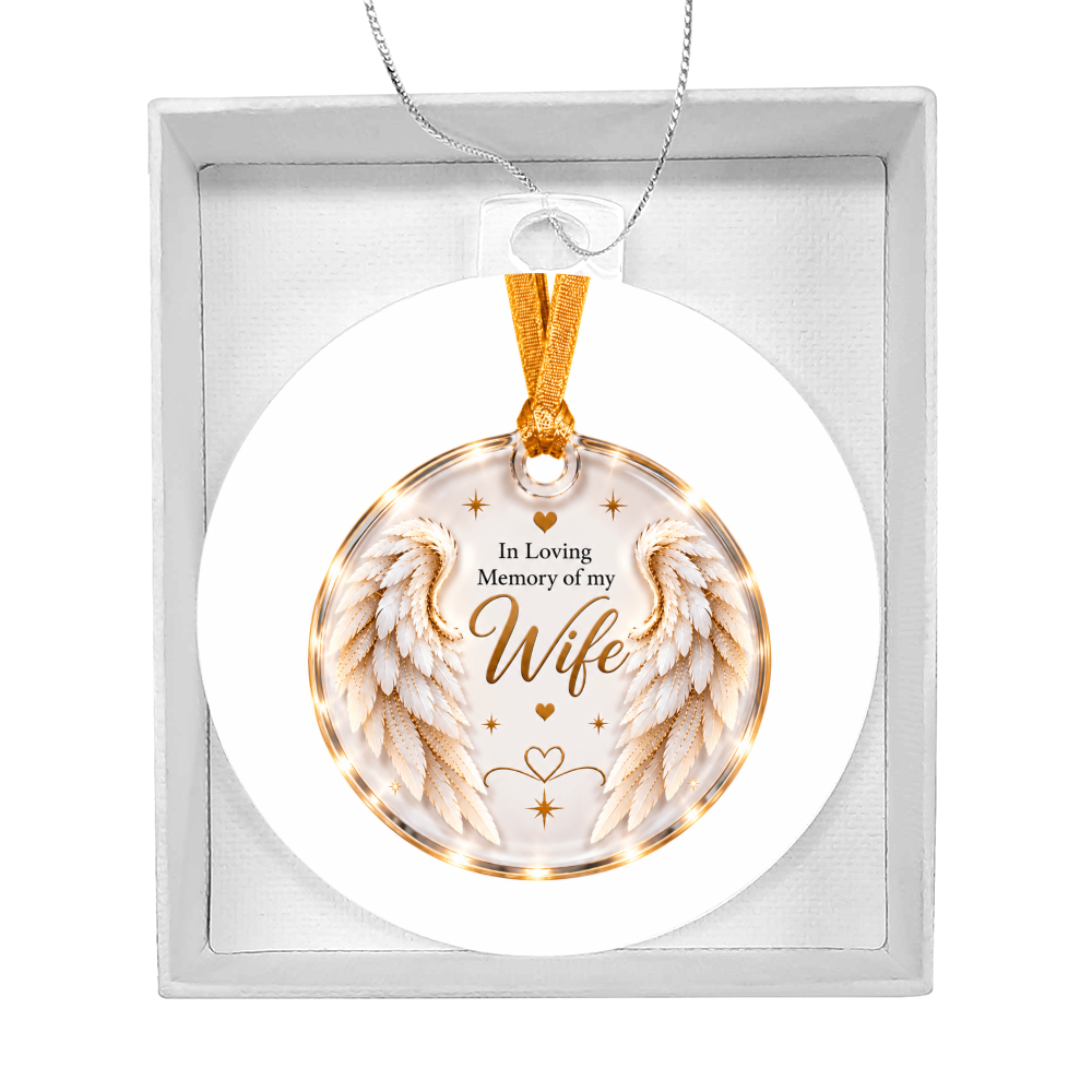 Wife Angel Wings Memorial Acrylic Christmas Tree Ornament