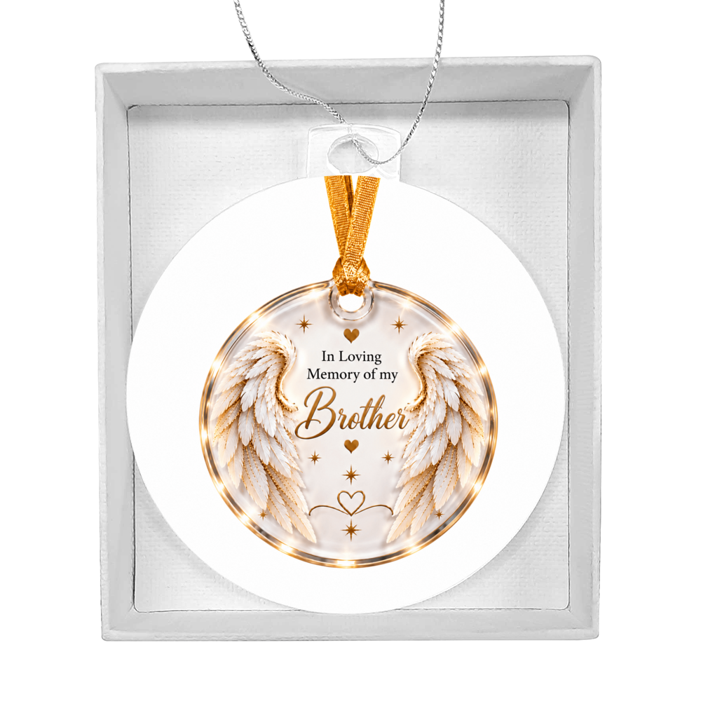 Brother Angel Wings Memorial Acrylic Christmas Tree Ornament