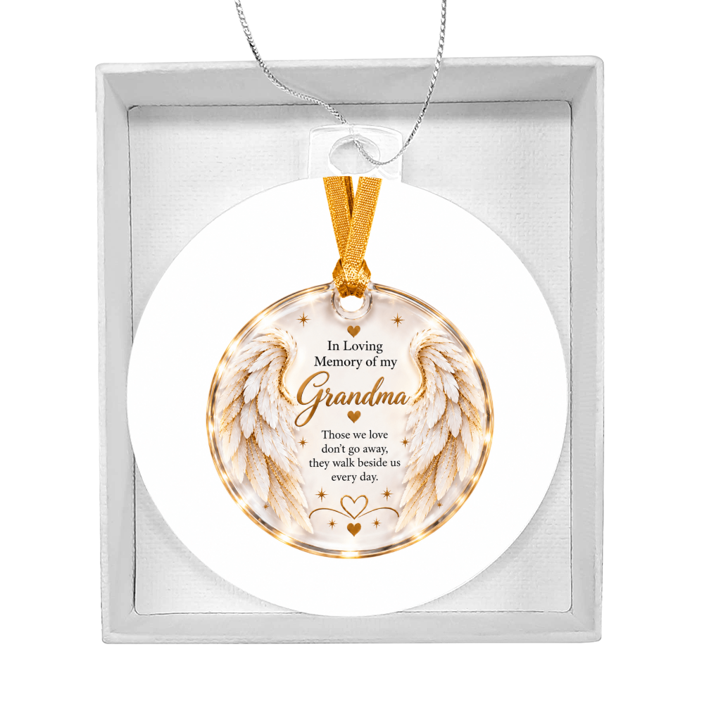 Grandma Angel Wings Memorial Acrylic Christmas Tree Ornament