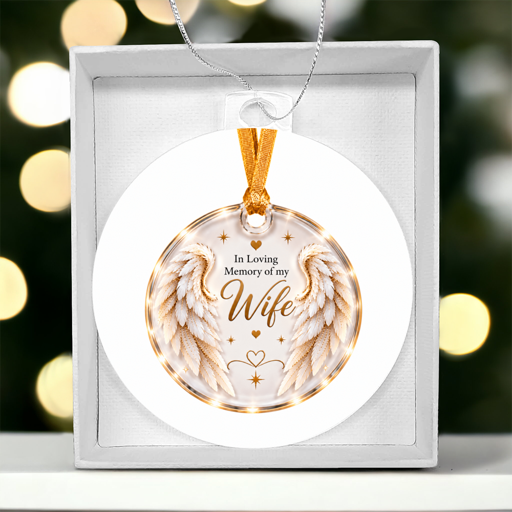 Wife Angel Wings Memorial Acrylic Christmas Tree Ornament