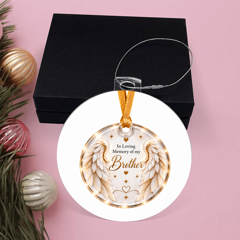 Brother Angel Wings Memorial Acrylic Christmas Tree Ornament