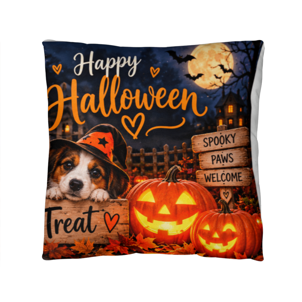 Halloween Pillow 35 x 56 cm – Spooky Pumpkin & Trick or Treat Cushion