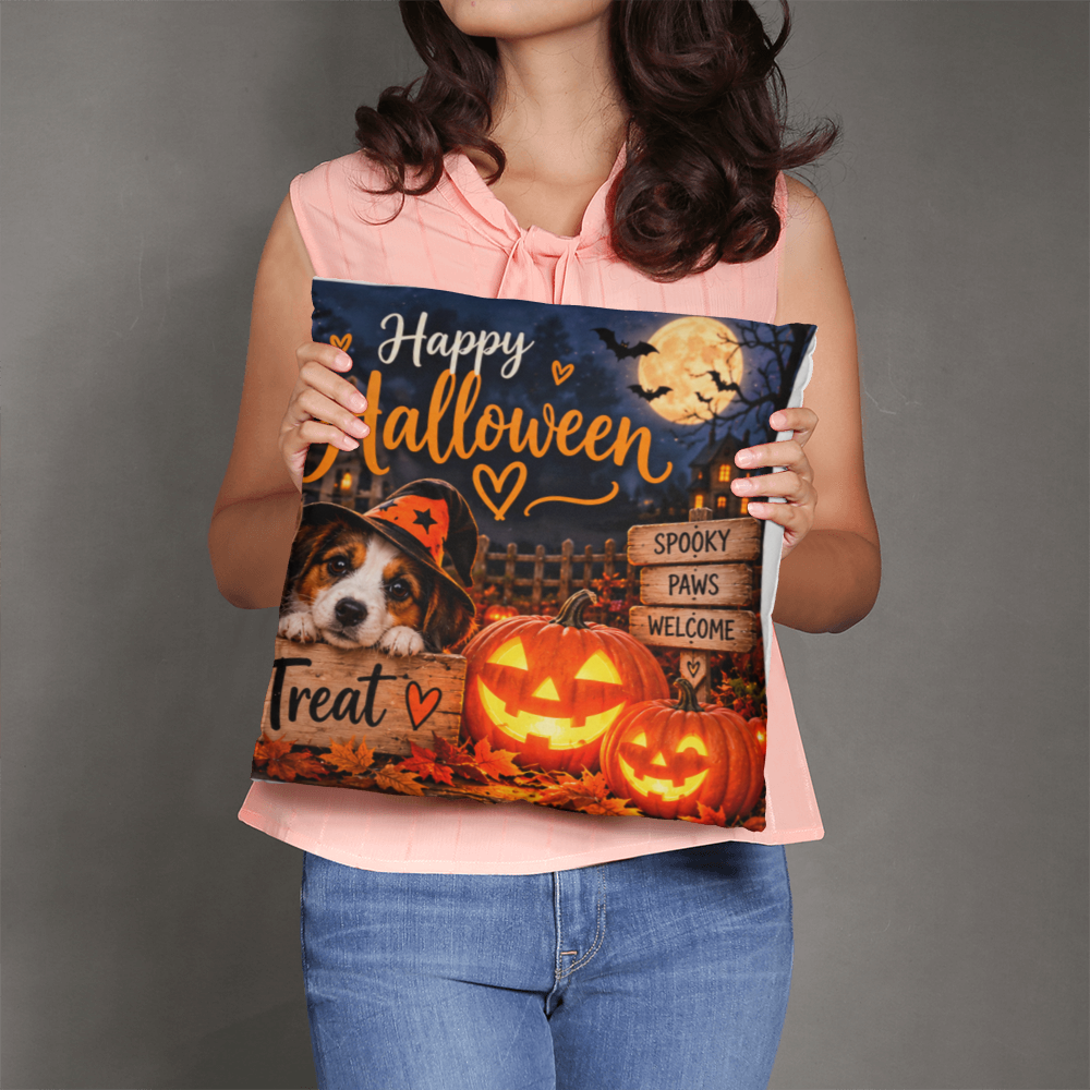 Halloween Pillow 35 x 56 cm – Spooky Pumpkin & Trick or Treat Cushion