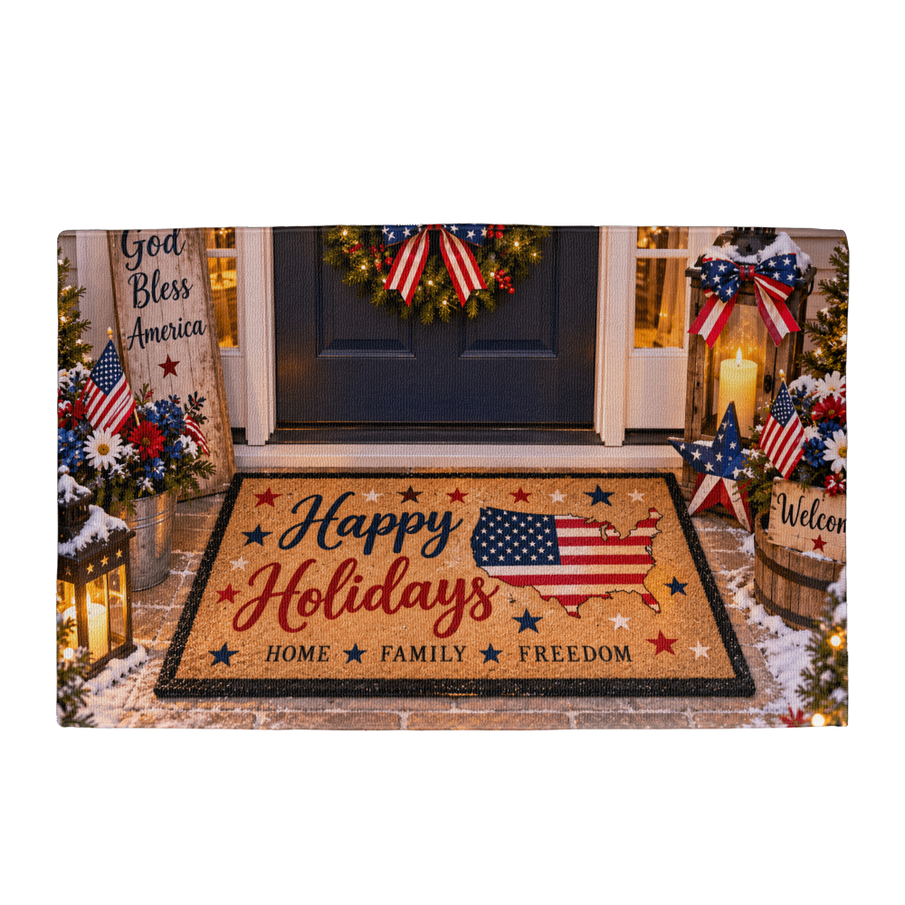 Happy Holidays Front Door mat