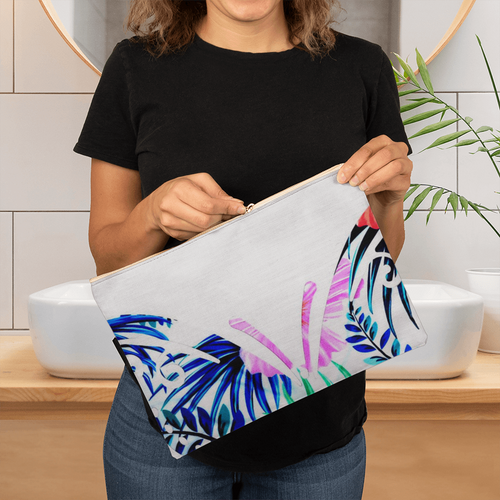 Customizable Large Fabric Zippered Pouch – Ideal for Travel & Organization"