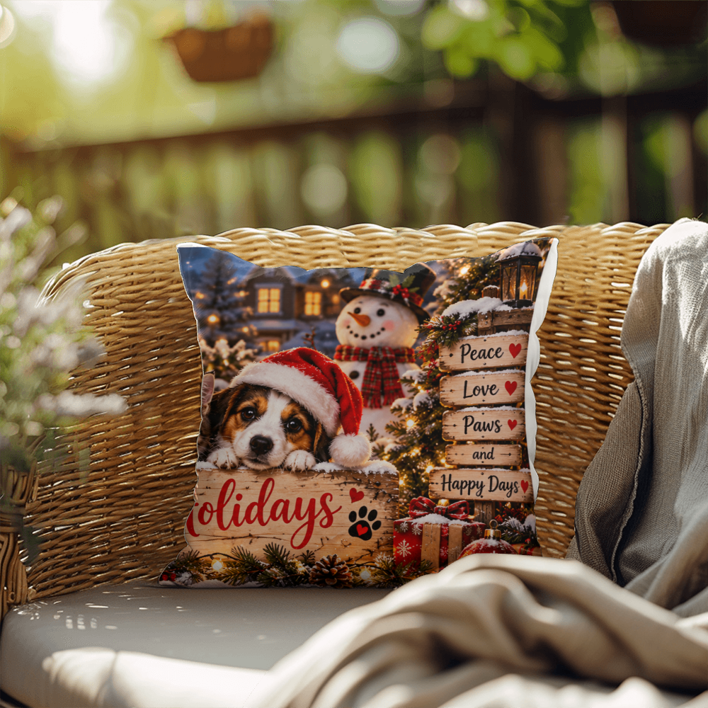 Happy Holidays Christmas Cushion – Festive Holiday Home Décor