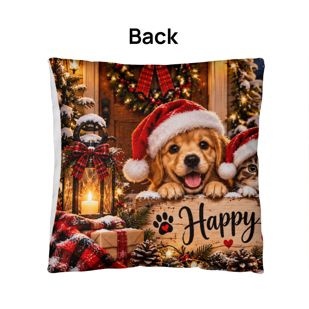 Happy Holidays Christmas Cushion – Festive Holiday Home Décor