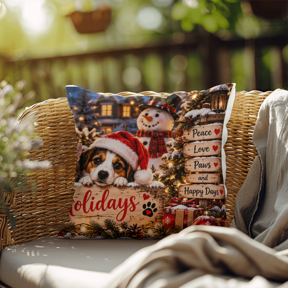 Happy Holidays Christmas Cushion – Festive Holiday Home Décor