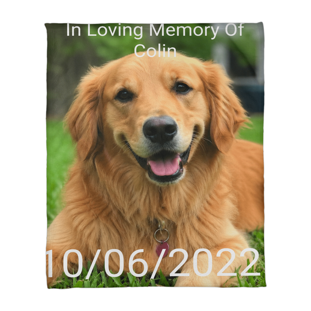 Personalized Dog Memorial Blanket – Custom Pet Loss Keepsake Gift
