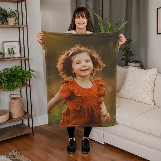 Photo Blanket – Soft Coral Fleece Keepsake Gift