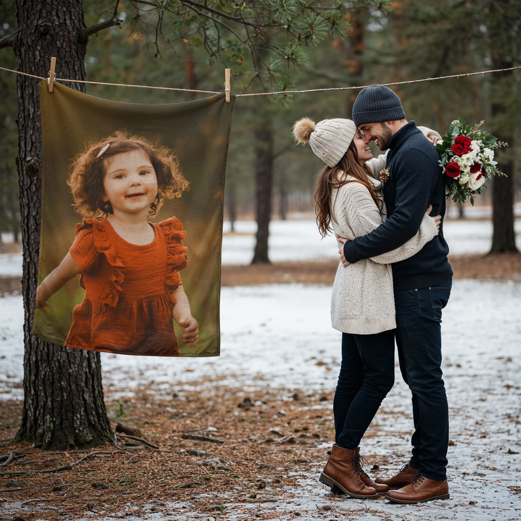 Photo Blanket – Soft Coral Fleece Keepsake Gift