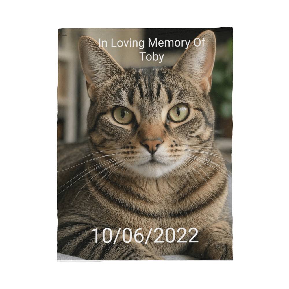 Personalized Cat Memorial Blanket – Custom Pet Loss Keepsake Gift