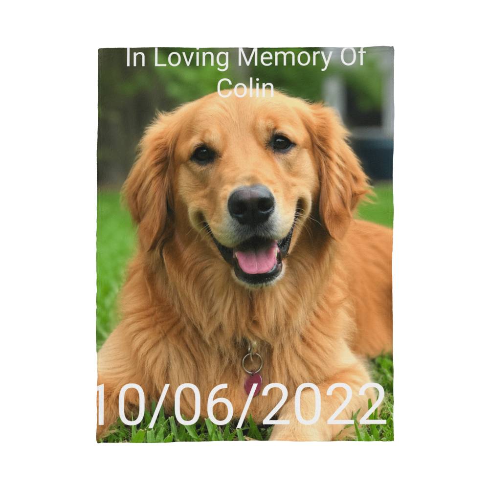 Personalized Dog Memorial Blanket – Custom Pet Loss Keepsake Gift