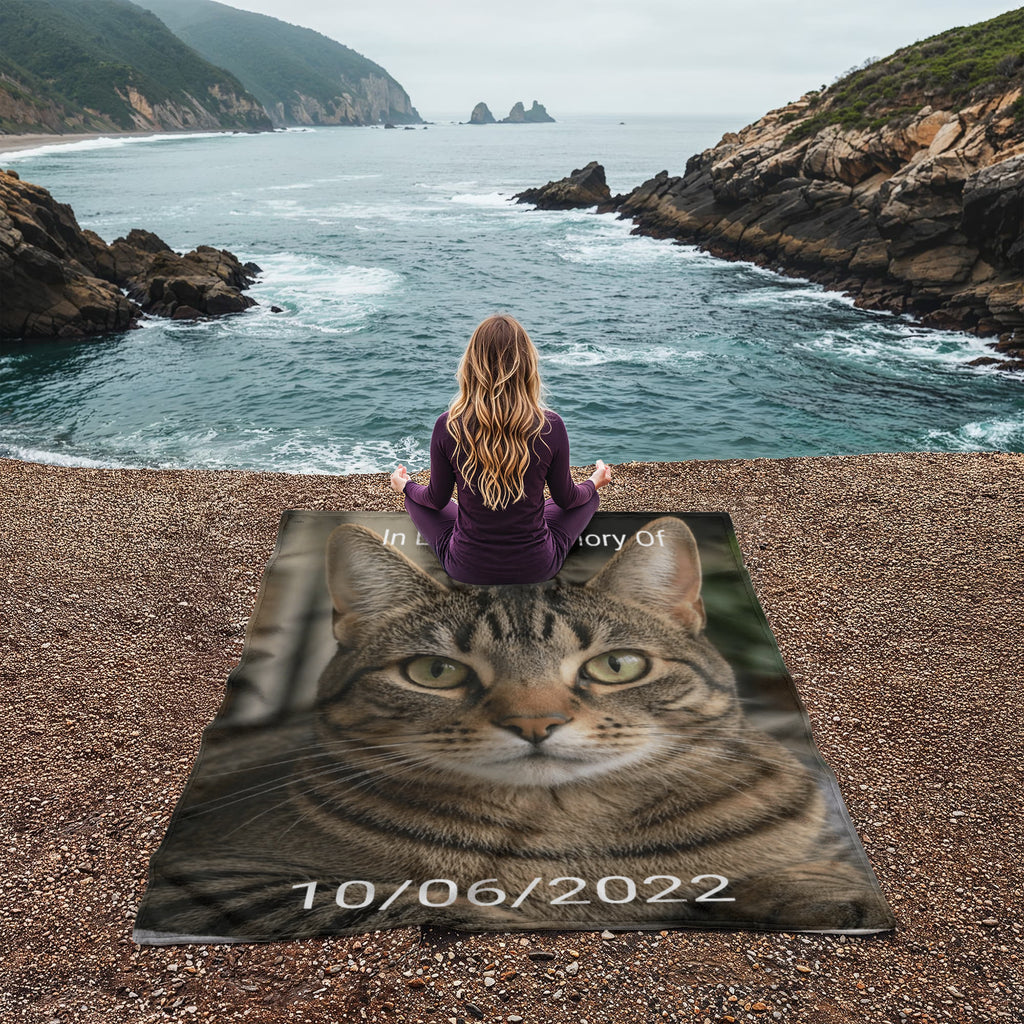 Personalized Cat Memorial Blanket – Custom Pet Loss Keepsake Gift