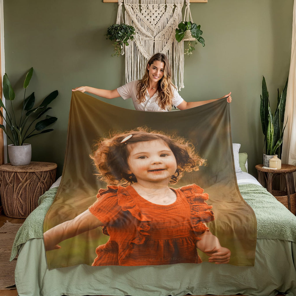 Photo Blanket – Soft Coral Fleece Keepsake Gift