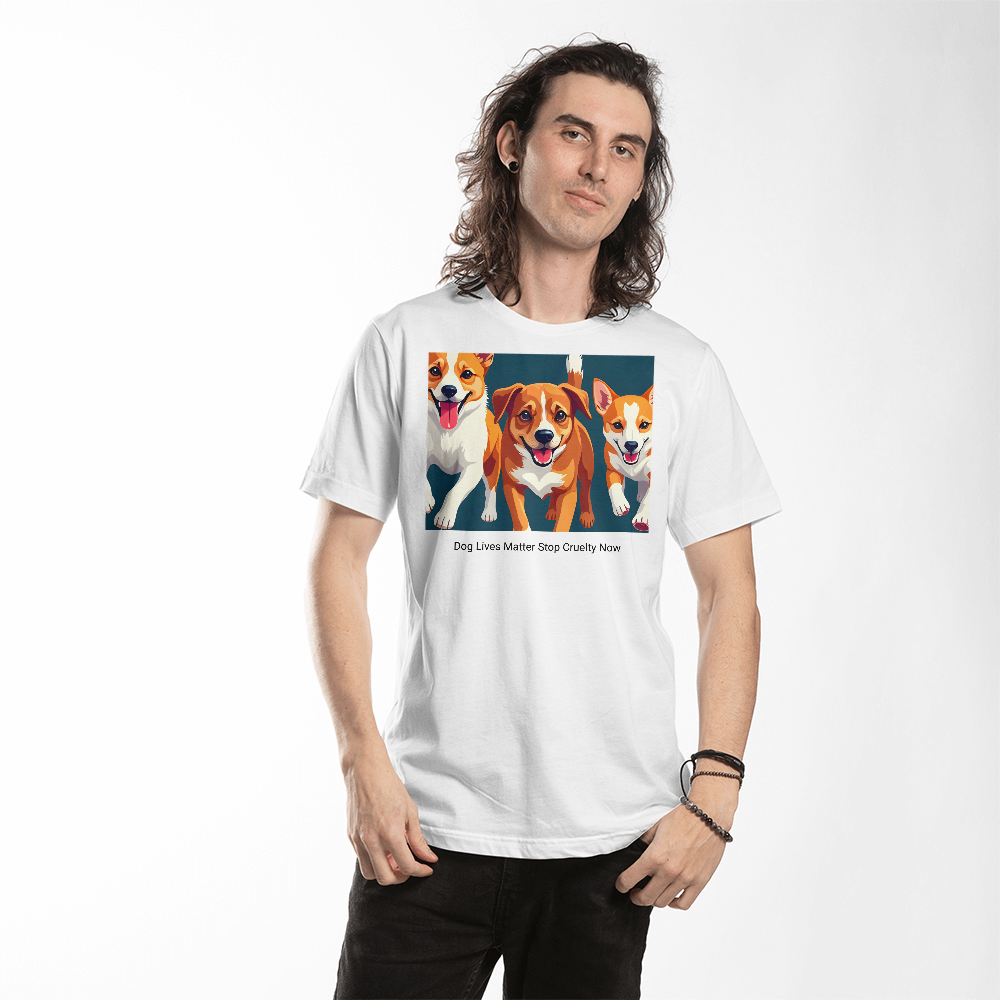 Dogs Lives Matter Unisex T=Shirt– Front Print Anti-Cruelty