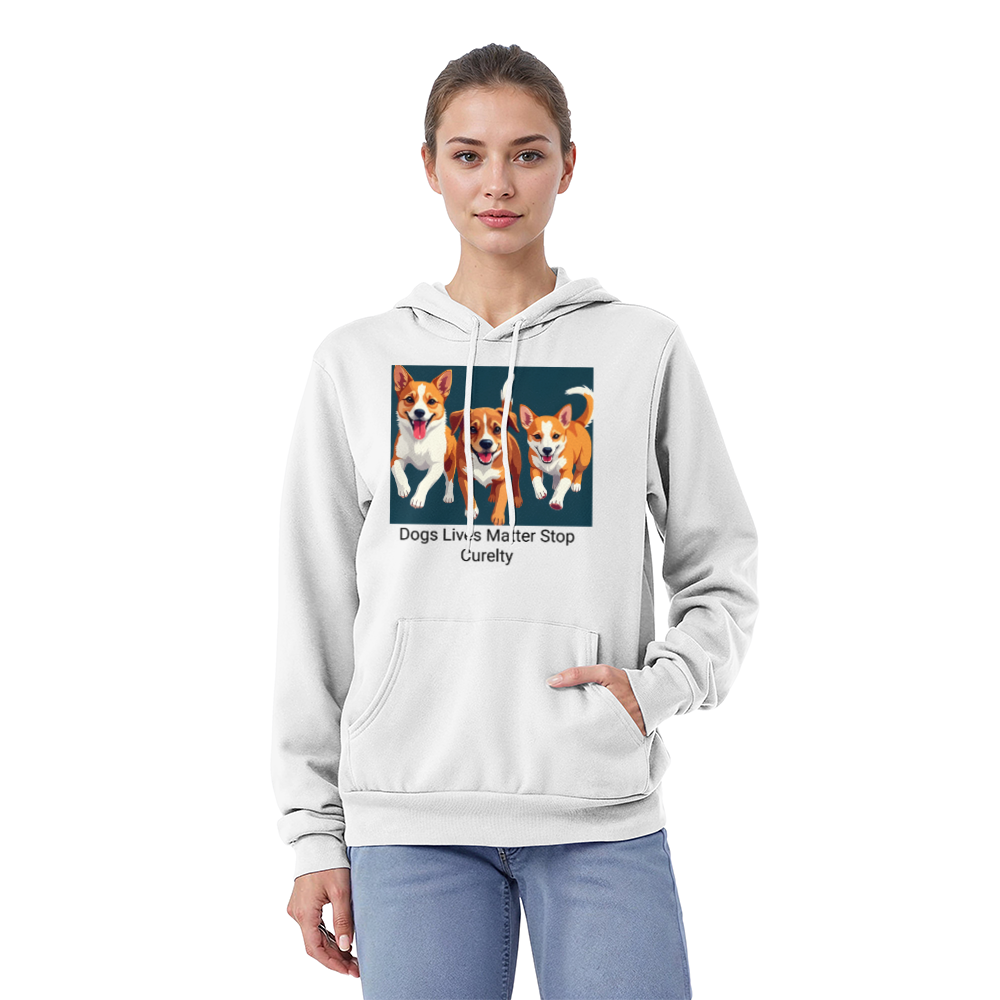 Dogs Lives Matter Unisex Hoodie – Front Print Anti-Cruelty Sweatshirt