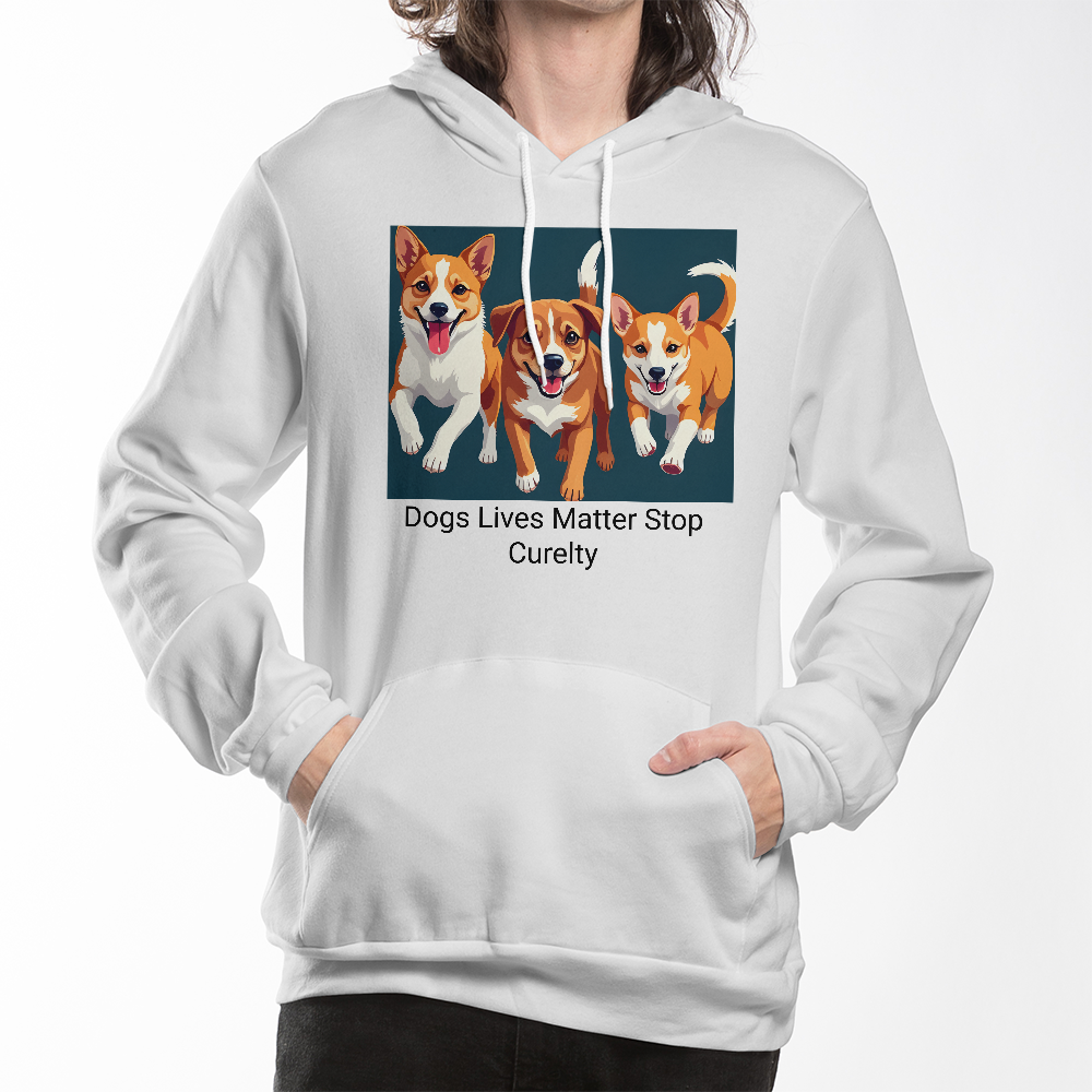 Dogs Lives Matter Unisex Hoodie – Front Print Anti-Cruelty Sweatshirt