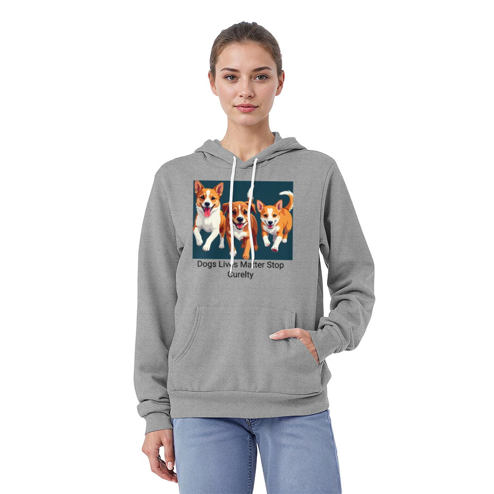Dogs Lives Matter Unisex Hoodie – Front Print Anti-Cruelty Sweatshirt