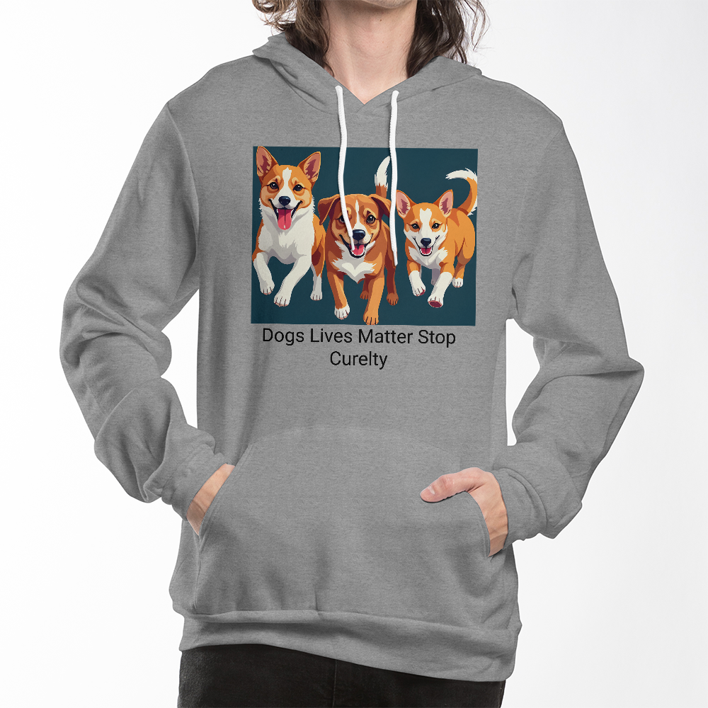 Dogs Lives Matter Unisex Hoodie – Front Print Anti-Cruelty Sweatshirt