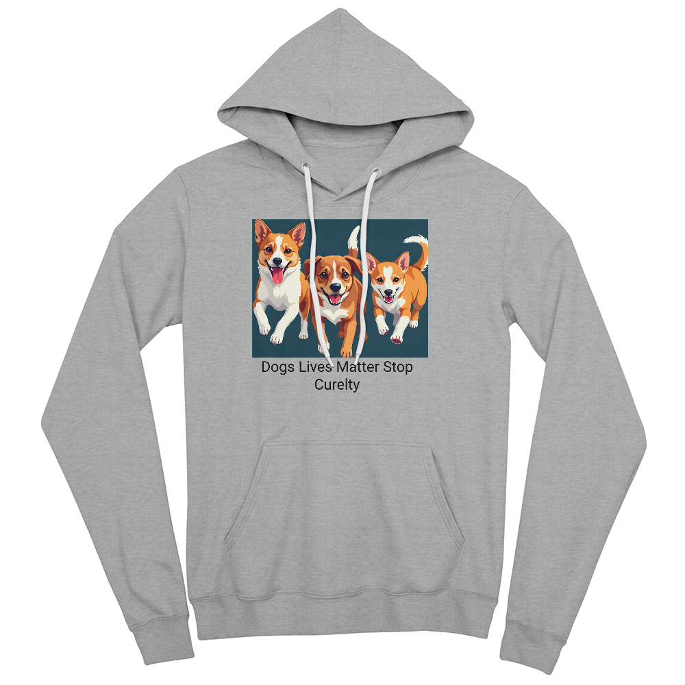Dogs Lives Matter Unisex Hoodie – Front Print Anti-Cruelty Sweatshirt