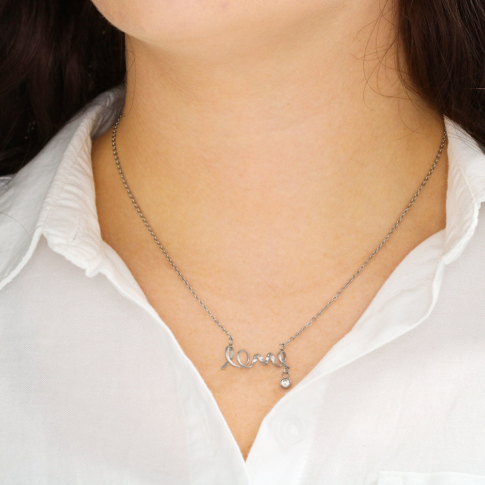 Scripted Love Necklace with Message Card for Mother, Daughter, or Wife